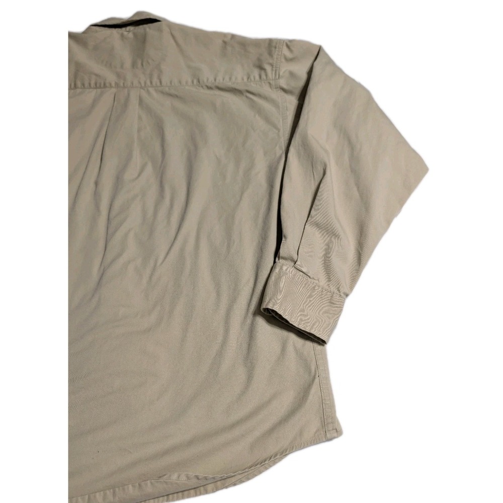 Fender Embroidered Logo Button Down Shirt Tan Khaki Mens L Approx - Picture 9 of 9